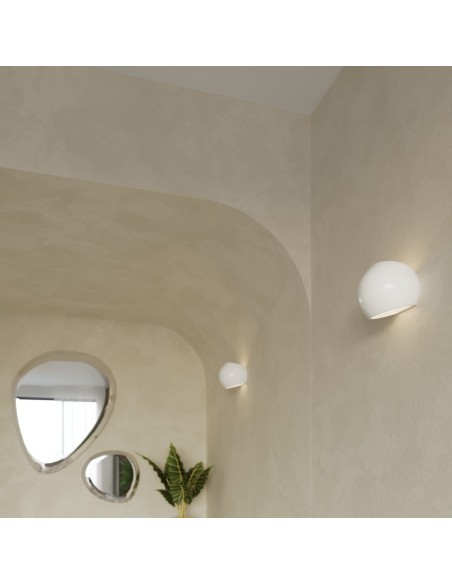 Aplique barnizado GLOBE blanco brillo