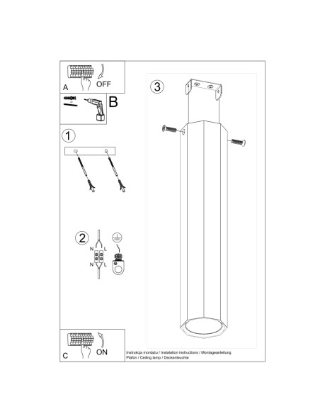 Lámpara de techo ZEKE 30 roble