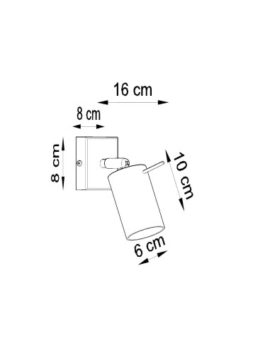 Aplique RING negro un interruptor