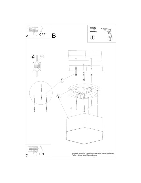 Lámpara de techo SUNDE 15 blanca