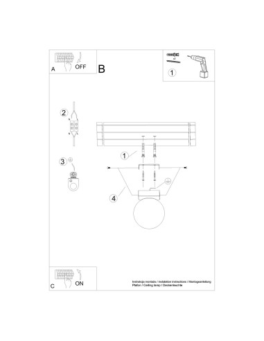 Lámpara de techo YOLI 1 blanca