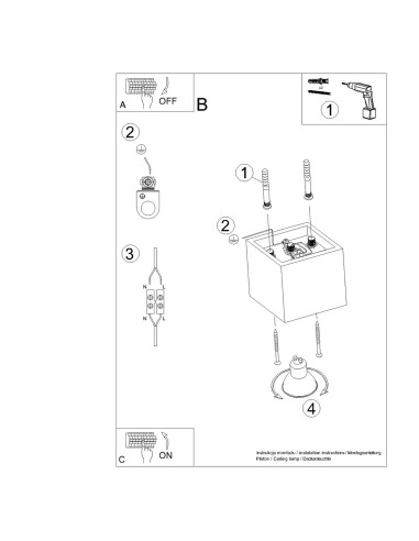 Lámpara de techo QUAD 1 oro