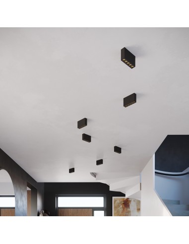 Plafón SOLE negro LED