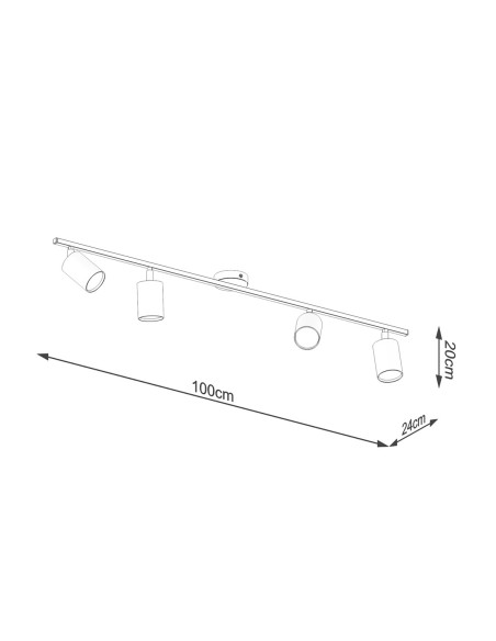 Lámpara de techo LEMMI 4L blanca