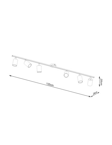 Lámpara de techo LEMMI 6L blanca