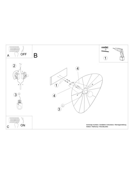 Aplique / Plafón ESKOLA 140 negro