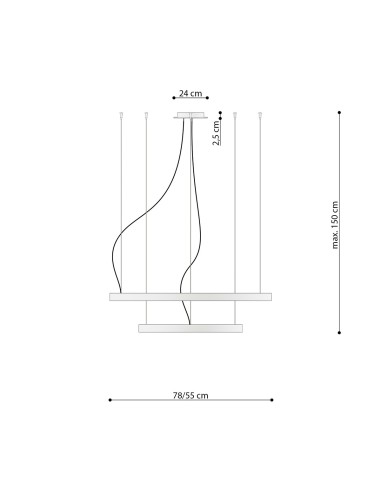 Lámpara RIO 2 55/78 LED blanco 3000K