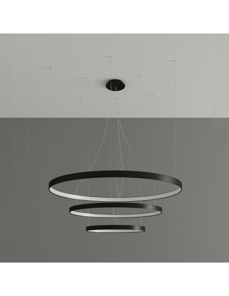 Lámpara RIO 3 55/78/110 LED negro 4000K