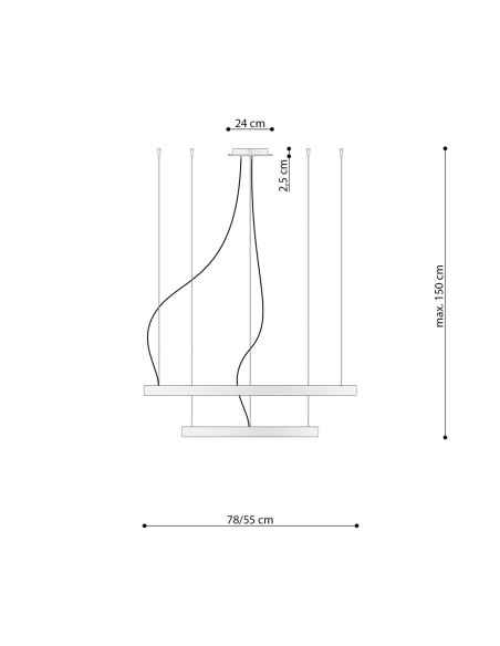 Lámpara RIO 2 55/78 dorada LED 3000K