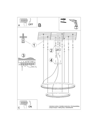 Lámpara RIO 2 55/78 dorada LED 3000K