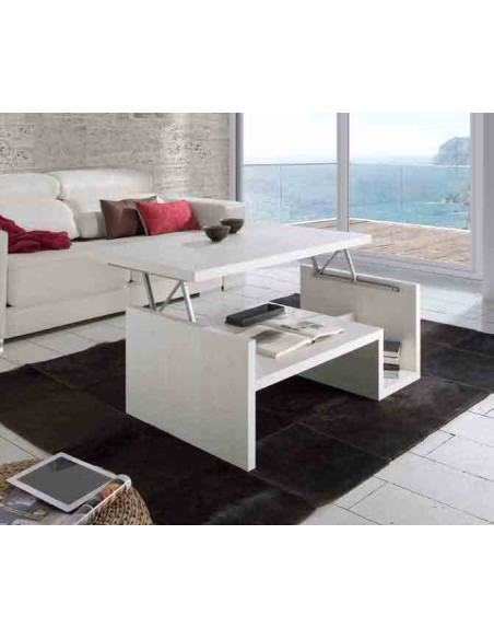 Mesa de centro elevable tapa madera