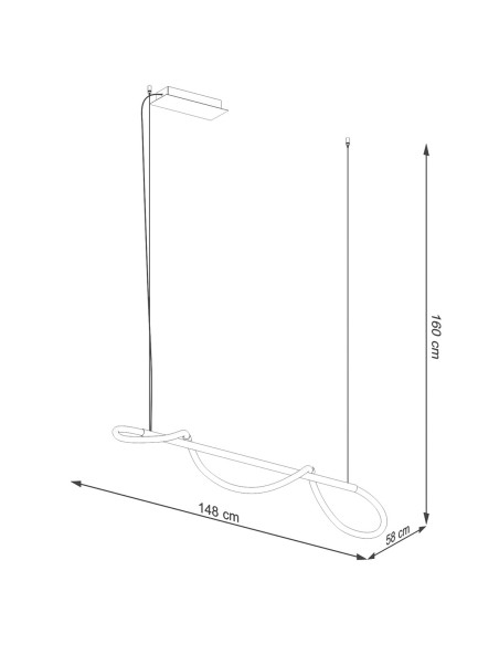 Lámpara colgante GALAKSE 148 negro LED 2700-6500K