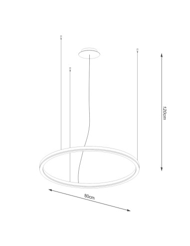 Araña ODA 80 negro LED 3000K