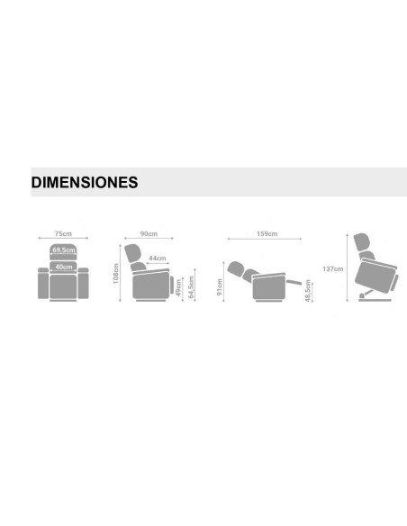 Sillón Relax eléctrico en Stock