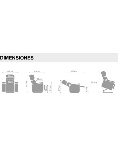 Sillón Relax 2 motores y carro elevador con ruedas en Stock