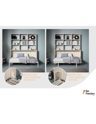 Cama abatible con estanterias a medida