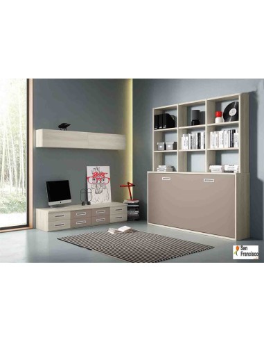 Cama abatible de 90x190cm con libreria