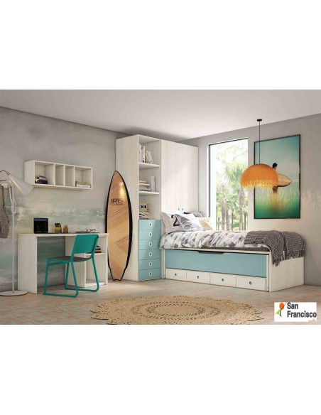 Dormitorio juvenil optimizado al máximo