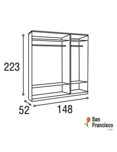Armario 3 puertas 148cm 2