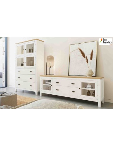 Mueble de salón de 260cm, madera Natural con el mejor diseño