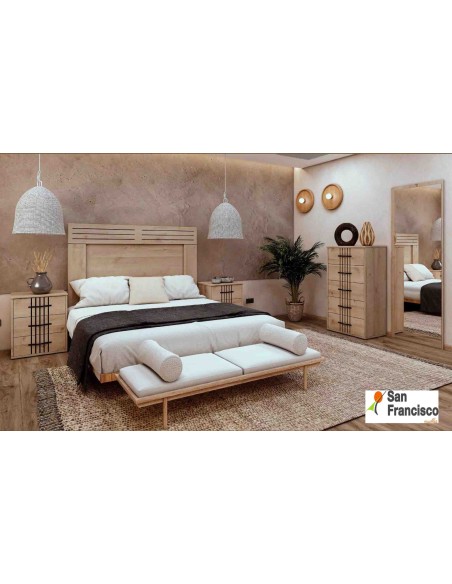 Dormitorio matrimonio completo color Roble