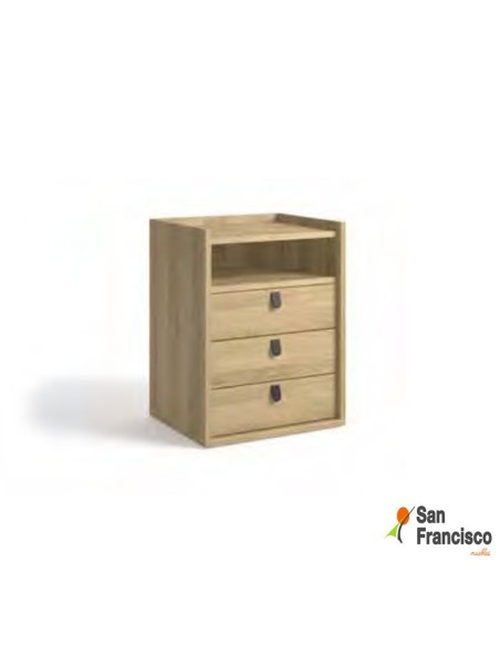 Mesilla de noche con 3 cajones y hueco de 50cm