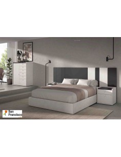 Dormitorio de matrimonio moderno color blanco