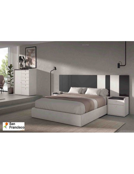 Dormitorio de matrimonio moderno color blanco