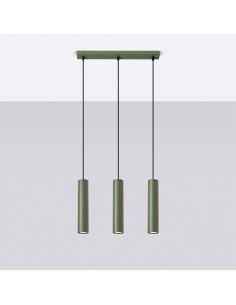 Lámpara colgante LAGOS 3L verde oliva 2