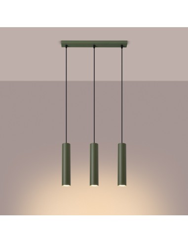 Lámpara colgante LAGOS 3L verde oliva