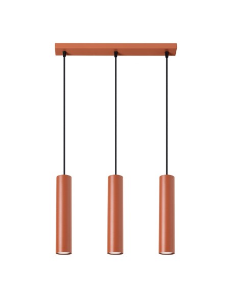 Lámpara colgante LAGOS 3L rojo ocre