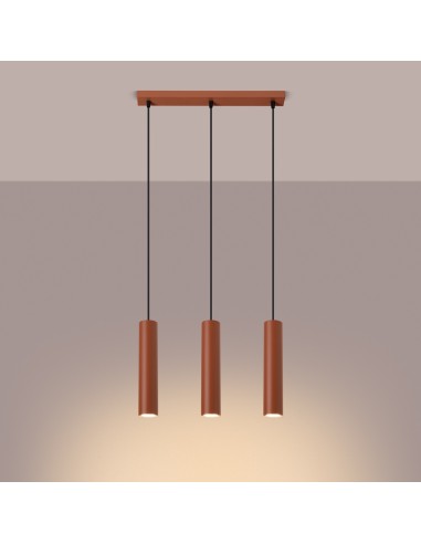 Lámpara colgante LAGOS 3L rojo ocre