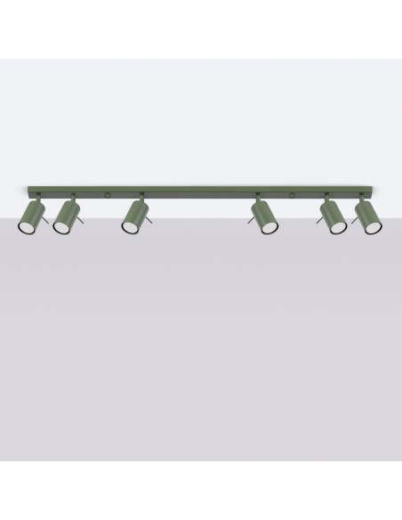Lámpara de techo RING 6L verde oliva