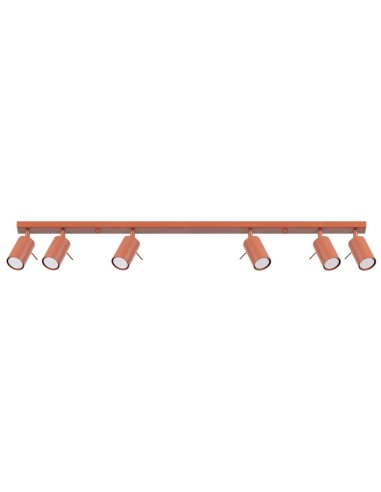 Plafón RING 6L rojo ocre