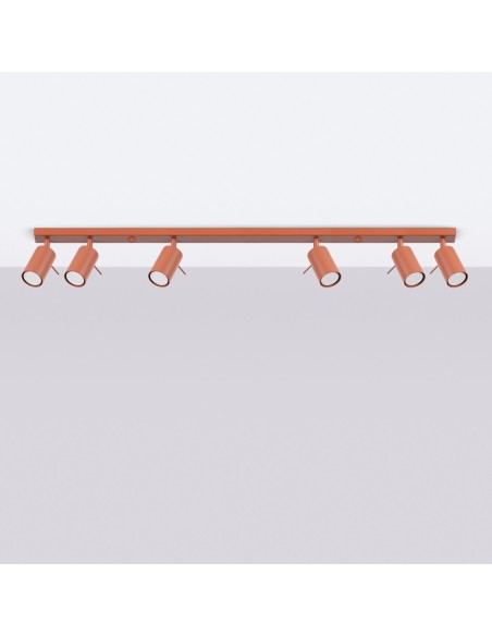 Plafón RING 6L rojo ocre