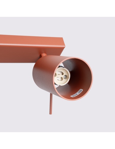 Plafón RING 6L rojo ocre