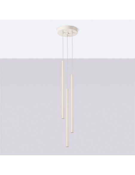 Lámpara colgante PASTELO 3P beige