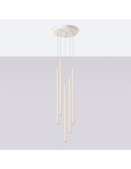 Lámpara colgante PASTELO 5P beige