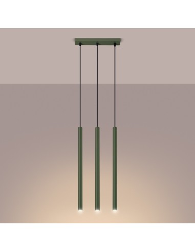 Lámpara colgante PASTELO 3 verde oliva