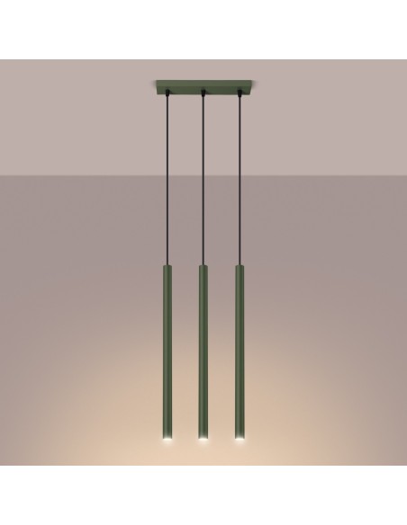 Lámpara colgante PASTELO 3 verde oliva