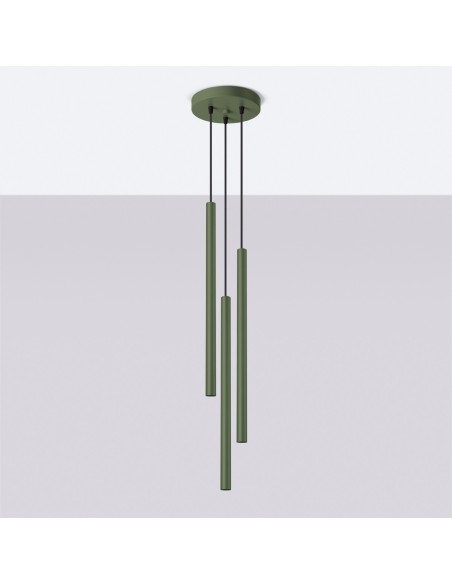 Lámpara colgante PASTELO 3P verde oliva