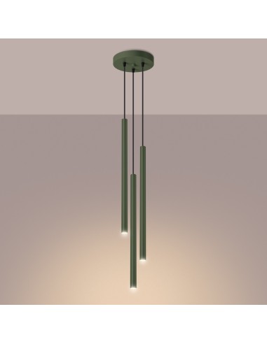 Lámpara colgante PASTELO 3P verde oliva