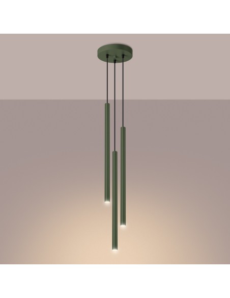 Lámpara colgante PASTELO 3P verde oliva
