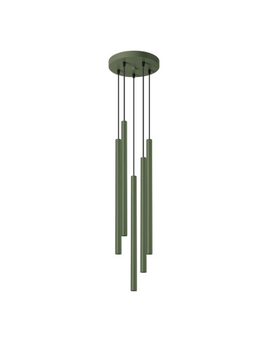 Lámpara colgante PASTELO 5P verde oliva