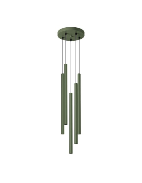 Lámpara colgante PASTELO 5P verde oliva