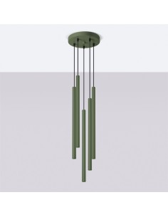 Lámpara colgante PASTELO 5P verde oliva 2