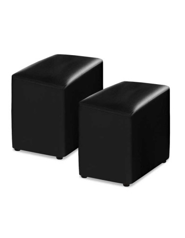 3611A Juego 2 pouff polipiel color negro.