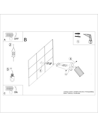 Aplique KARBON blanco con interruptor