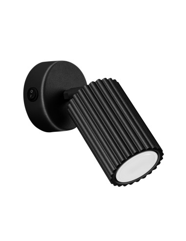 Aplique KARBON negro con interruptor