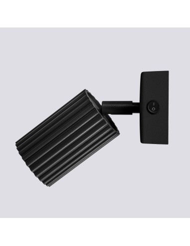 Aplique KARBON negro con interruptor